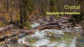  Presentation with stream - PPT theme enhanced with stream-in-high-tatras-mountains background and a tawny brown colored foreground