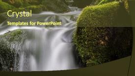  Presentation with forest stream - PPT theme featuring stream-in-the-forest background and a tawny brown colored foreground