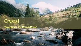  Presentation with stream - PPT layouts featuring stream in the mountains background and a violet colored foreground