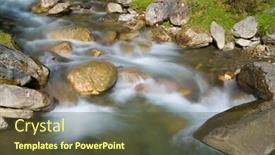  Presentation with stream - Cool new presentation theme with stream-in-the-pyrenees-lescun backdrop and a tawny brown colored foreground