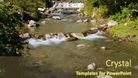  Presentation with stream - Amazing slides having stream-in-the-pyrenees-lescun backdrop and a tawny brown colored foreground