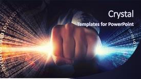  Presentation with stream - Presentation design enhanced with power net - man catch stream of light background and a  colored foreground