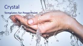  Presentation with pure water - Audience pleasing theme consisting of stream of splashing water backdrop and a sky blue colored foreground