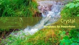 Presentation with water river - PPT layouts featuring stream-of-water-close-view background and a tawny brown colored foreground