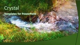  Presentation with water river - PPT theme featuring stream-of-water-close-view background and a  colored foreground