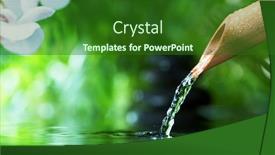  Presentation with water bamboo - Cool new presentation theme with stream-of-water-flowing-out backdrop and a forest green colored foreground