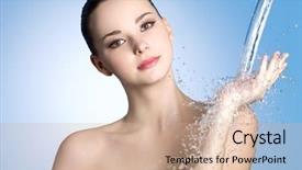  Presentation with clean water - Audience pleasing presentation theme consisting of stream of water for young backdrop and a  colored foreground