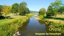  Presentation with forest stream - Slides consisting of stream-through-forest-and-fields background and a  colored foreground