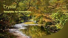  Presentation with forest stream - PPT theme with stream-through-forest background and a tawny brown colored foreground