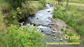  Presentation with stream - Amazing slide set having stream through valley backdrop and a tawny brown colored foreground
