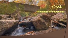  Presentation with stream - Colorful slide deck enhanced with stream under elder covered bridge backdrop and a tawny brown colored foreground