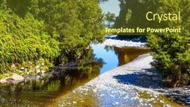  Presentation with journey - Theme with stream-with-colored-ferruginous-water background and a tawny brown colored foreground