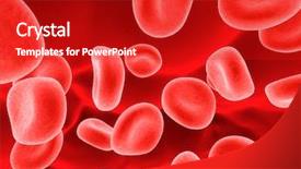  Presentation with blood cell - Colorful presentation design enhanced with streaming blood backdrop and a crimson colored foreground