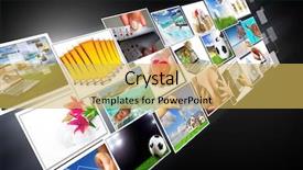  Presentation with gallery - Slide set having streaming multimedia widescreen all images background and a yellow colored foreground