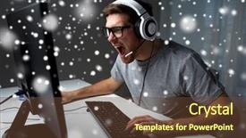  Presentation with angry people - PPT layouts featuring streaming playthrough or walkthrough video background and a tawny brown colored foreground