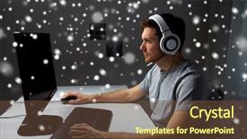  Presentation with entertainment - PPT layouts featuring streaming playthrough or walkthrough video background and a  colored foreground