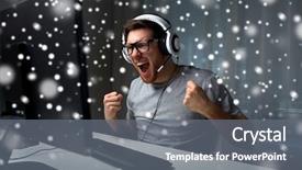  Presentation with entertainment - Colorful PPT theme enhanced with streaming playthrough or walkthrough video backdrop and a  colored foreground