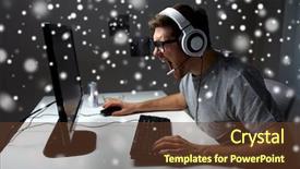  Presentation with angry people - Beautiful PPT theme featuring streaming playthrough or walkthrough video backdrop and a tawny brown colored foreground