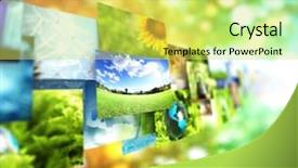  Presentation with collage - Presentation featuring streaming video - collage of images background background and a yellow colored foreground