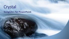 Presentation with stream - Amazing presentation theme having streams water - stream flowing fast over rocks backdrop and a light blue colored foreground