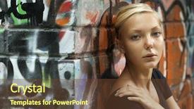  Presentation with street art graffiti - PPT layouts enhanced with streert art - beautiful girl on a city background and a tawny brown colored foreground