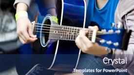  Presentation with city street - Beautiful slide deck featuring streert art - musician playing guitar on city backdrop and a ocean colored foreground