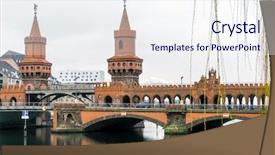  Presentation with old buildings - Theme with strees - beautiful street view of traditional background and a sky blue colored foreground