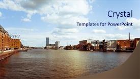  Presentation with million people - Cool new PPT theme with strees - typical street view in berlin backdrop and a sky blue colored foreground