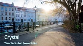  Presentation with million people - Cool new slide deck with strees - typical street view in berlin backdrop and a tawny brown colored foreground