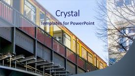  Presentation with sub station - Presentation design with strees - typical subway station view background and a sky blue colored foreground