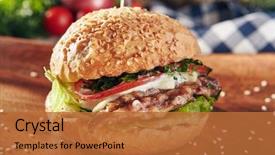  Presentation with restaurant menu - PPT layouts featuring sesame street - burger grill restaurant menu background and a red colored foreground