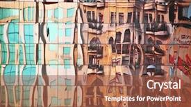  Presentation with abstract circles blur night street - Colorful presentation theme enhanced with street abstract mirrorred in glass backdrop and a  colored foreground