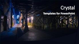  Presentation with dark night - Amazing presentation theme having street alley under an eerie backdrop and a black colored foreground