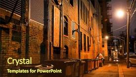  Presentation with dark night - Slide deck featuring street alley with an eerie background and a tawny brown colored foreground