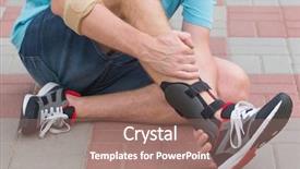  Presentation with orthopedic ankle - Colorful PPT layouts enhanced with street and checking his ankle backdrop and a coral colored foreground