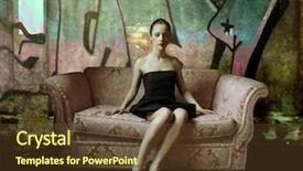  Presentation with elegant - Theme having street art - elegant woman sitting background and a tawny brown colored foreground