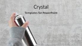  Presentation with spray - PPT theme enhanced with street art - human hand holding a graffiti background and a light gray colored foreground