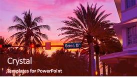  Presentation with miami beach - Theme featuring street art - miami beach south beach sunset background and a tawny brown colored foreground