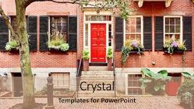  Presentation with neighborhood - Audience pleasing theme consisting of street at beacon hill neighborhood backdrop and a coral colored foreground