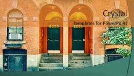  Presentation with neighborhood - Cool new PPT theme with street at beacon hill neighborhood backdrop and a gold colored foreground