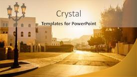  Presentation with oman - Beautiful slide set featuring street-behind-al-alam-royal backdrop and a lemonade colored foreground