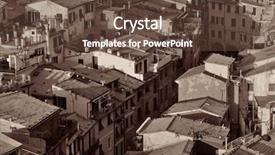  Presentation with buildings - Beautiful PPT theme featuring street buildings in vernazza one backdrop and a tawny brown colored foreground