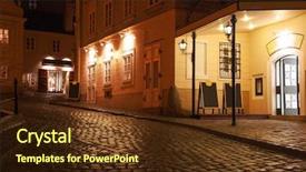  Presentation with street light view - Amazing slides having street by late evening vienna backdrop and a  colored foreground