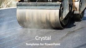  Presentation with paving - Colorful PPT theme enhanced with street by putting new asphalt backdrop and a gray colored foreground