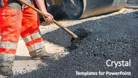  Presentation with paving - Cool new presentation theme with street by putting new asphalt backdrop and a dark gray colored foreground