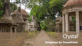  Presentation with cemetery - Cool new theme with street cemetery in kolkata india backdrop and a coral colored foreground