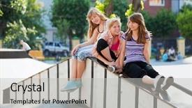  Presentation with horses and girls - Amazing presentation having street children - teenage girls relaxing backdrop and a  colored foreground