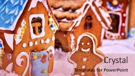 Presentation with gingerbread man - Slide deck consisting of street consisting of gingerbread houses background and a  colored foreground