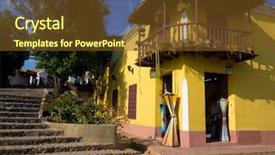  Presentation with colonial - Slide set consisting of street corner - beautiful old house background and a tawny brown colored foreground