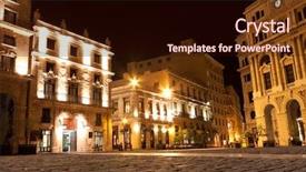  Presentation with colonial - PPT layouts enhanced with beautiful young excited successful woman with short brown hair pointing into blank card for promotional purpose isolated over white background and a cream colored foreground